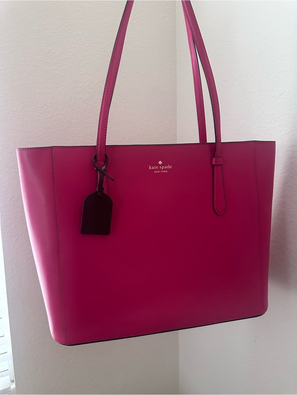 kate spade Hot Pink Leather Tote with Top Handles